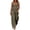 421#Army Green, variant on Linen Overalls for Women Loose Fit Straps Bib Jumpsuits Square Neck Wide Leg Gardening Overalls w/Pockets Black XL