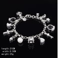 thumbnail image 6 of 925 Sterling Silver 13-Pendant Charm Bracelet Chain, Adorned with Rhinestone-Embedded Heart, Star, Cross & Moon Charms, Birthday Gift for Women with Timeless Shine for Daily Wear,, 6 of 7