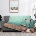thumbnail image 2 of Naloa Vintage Brass Balance Scale Flannel Fleece Throw Blanket for Bed Couch, Thick Blanket - All Seasons Suitable for Women, Men and Kids-60"x50", 2 of 6