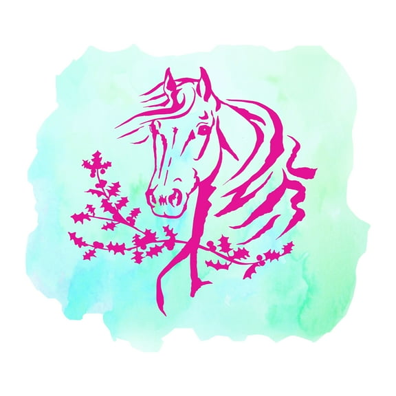 Animal Wall Decals for Children Bedroom - Beautiful Horse Head Horse DIY & Creativity Boy Girl Bedroom Wall Sticker - Size: 10 In x 9 In