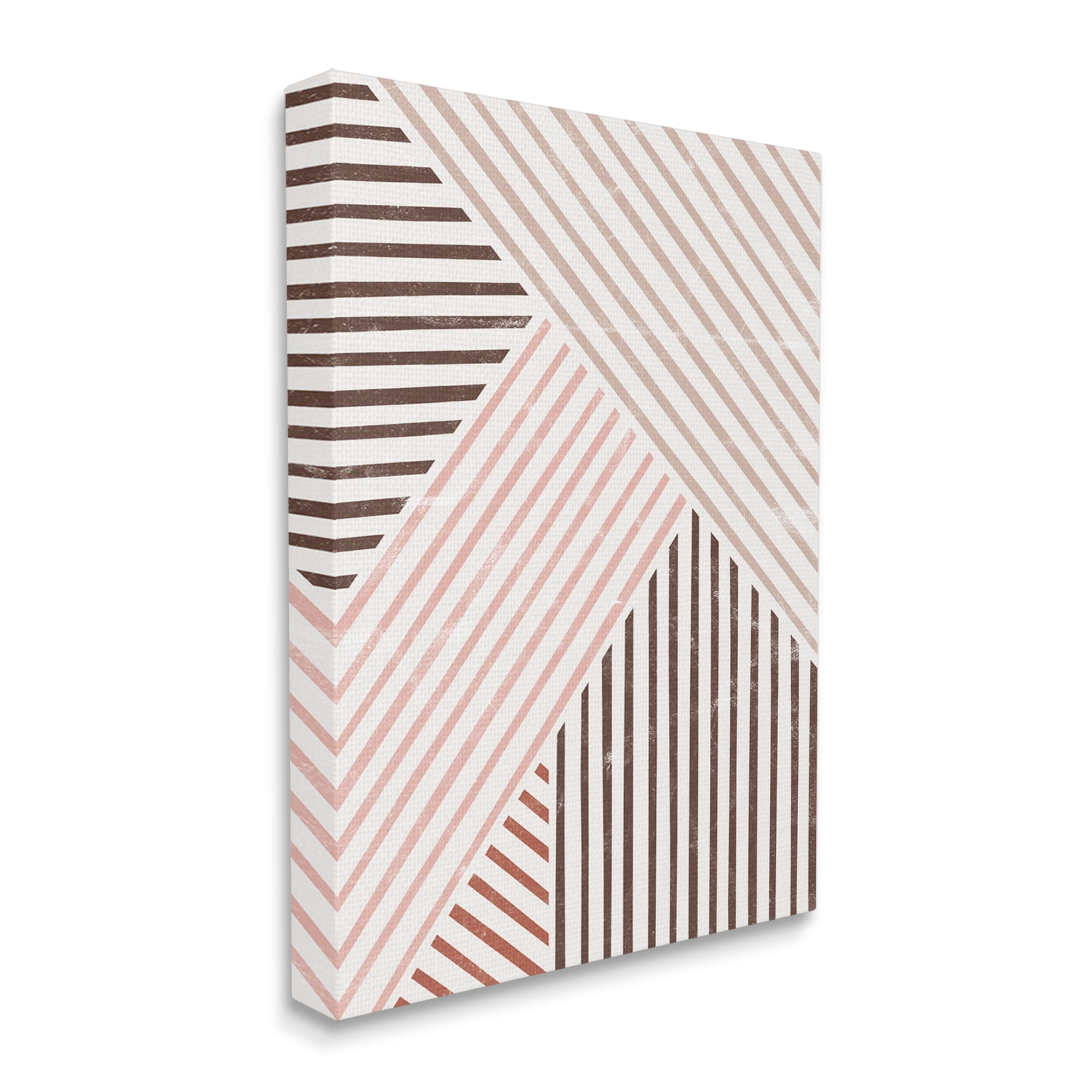 Stupell Alternating Stripes Earth Tones Abstract Painting Gallery Wrapped Canvas Print Wall Art