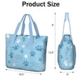 thumbnail image 3 of Tote Bag for Women - Blue Dog Paw Footprint Shoulder Bag - Large Utility Work Duffle Bag with Zipper Handbag for Travel, Work, Sprots, 3 of 5