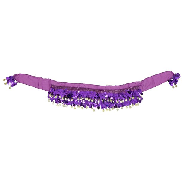 KAKOWELY Pañuelo de cadera para danza del vientre con lentejuelas y cadena para la cintura, accesorio para disfraz de baile para mujer