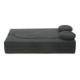 thumbnail image 6 of 2-in-1 Folding Sofa Bed with Pillow, Full Size Sleeper Sofa, Floor & Futon Loveseat Couch, Foam Folding Mattress Sleeper, No Assembly Required, Black, 6 of 10