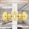 thumbnail image 4 of (8 Pack) knobelite Round Privacy Door Knob(Thumb Turn Lock on The Inside), Keyless Doorknobs Interior/Exterior Lockset,Privacy Knobs for Bedroom/Bathroom,Polished Brass Modern Design Door Hardware, 4 of 6