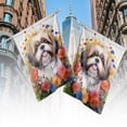 thumbnail image 4 of Welcome Spring Summer Shih Tzu Portrait Flower Blue Sky House Flag 28x40in Double Sided Lion Dog Lover Gifts Outdoor Decor - 12001, 4 of 5