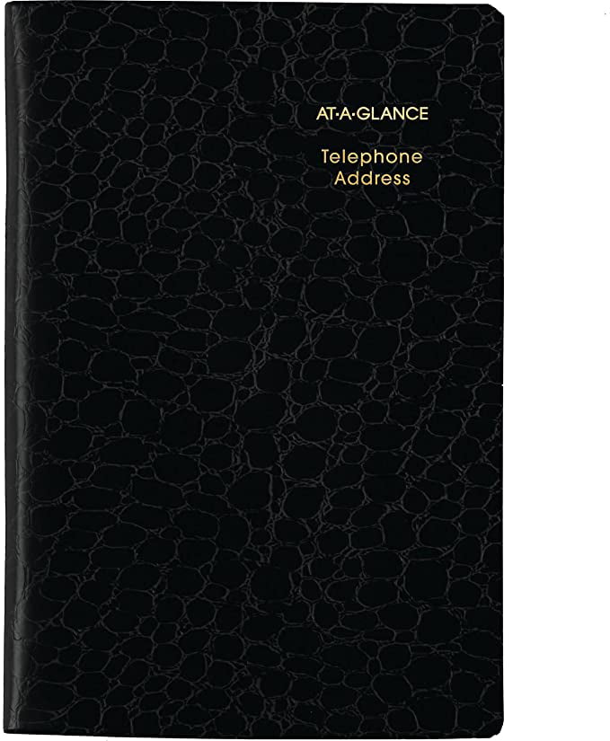 Artistic Solutions Pocket Address and Phone Book with Black Vinyl Cover 