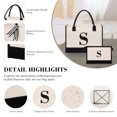 thumbnail image 3 of Personalized Initial Tote Bag, Large Capacity Canvas Beach Bag with Makeup Bag for Women, Valentine's Day Gifts & Birthday Gift Initial Tote Bag with Comfortable Handle for Wife Mom Teacher Friend, 3 of 7