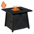 thumbnail image 4 of Gymax Table de Foyer au Gaz Carré de 30 Pieds' au Propane 50 000 BTU pour Patio/jardin avec Roches de Lave, 4 of 10