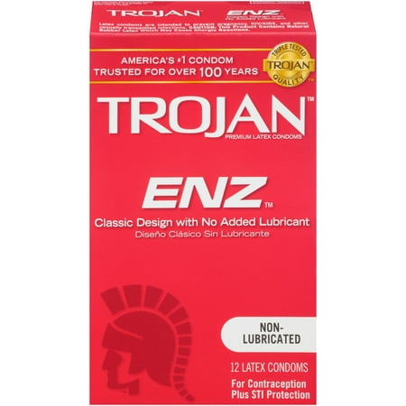 TROJAN ENZ Non-Lubricated Condoms, 12 Count (Best Non Latex Condoms Brands)