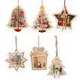 thumbnail image 1 of Coofit Christmas Wooden Ornament Hollow 7PCS Cute Tree Hanging Decoration Holiday Decor, 1 of 10