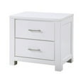 thumbnail image 4 of Benjara BM313194 26 in. Roni Nightstand with 2 Drawer & Embossed Design, White & Chrome Solid Wood, 4 of 5
