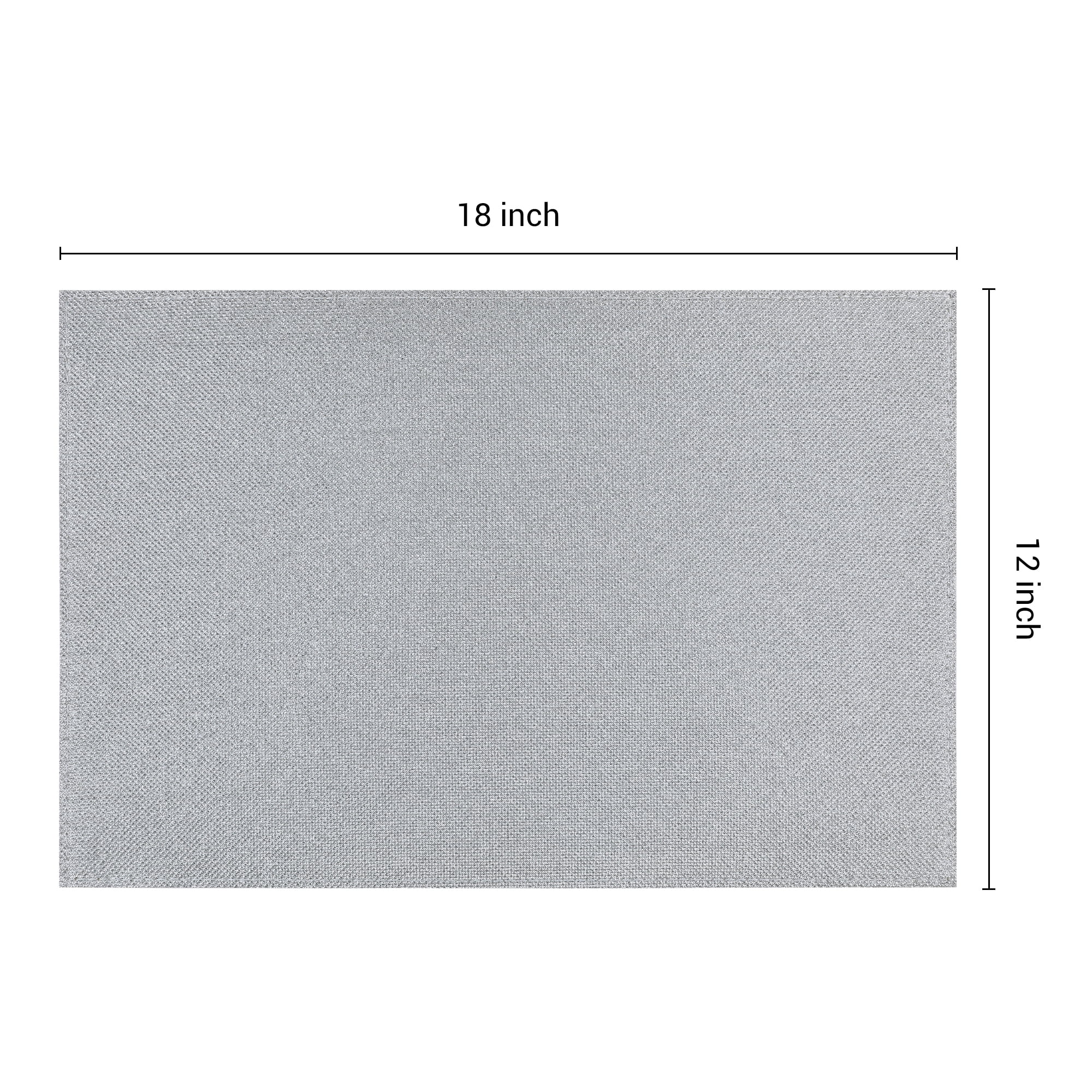 Unique Bargains Set of 6 Sparkle Placemats for Kitchen Dining Table Decor Silver