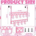thumbnail image 3 of Pink Bow Over Door Hooks Rack Metal Door Hange Wall Mount Towel Hanger Organizer Kawaii Coquette Decor for Bedroom Bathroom Towel Hat Clothes(9 Hooks), 3 of 7