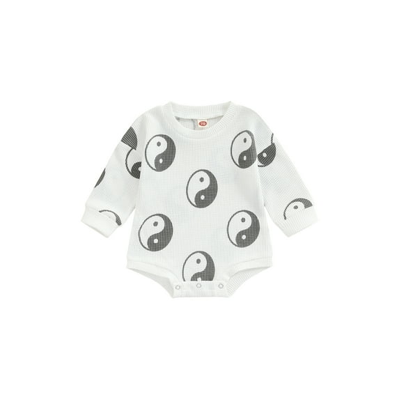 Bagilaanoe Newborn Baby Girl Boy Romper Tops Eight-Diagram Print Long Sleeve Bodysuit 6M 12M 18M 24M Infant One Piece Jumpsuit