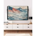 thumbnail image 5 of American Flag Outdoor TV Cover 52 to 55 Inch Weatherproof, 4th of July Forest Independence Day 600D Oxford TV Covers with Waterproof Zipper, Outside Flat TV Screen Protector Size 52"W x 19"H x 4.5"D, 5 of 7