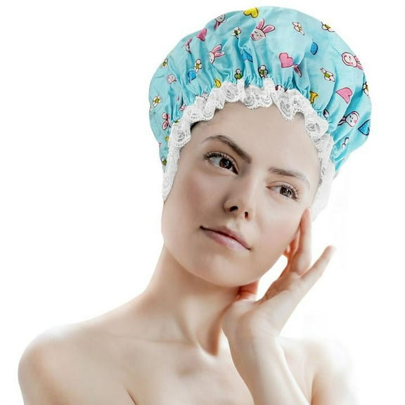 Rucci Boufant Shower Cap - Washable Reusable (Bunny Pattern)