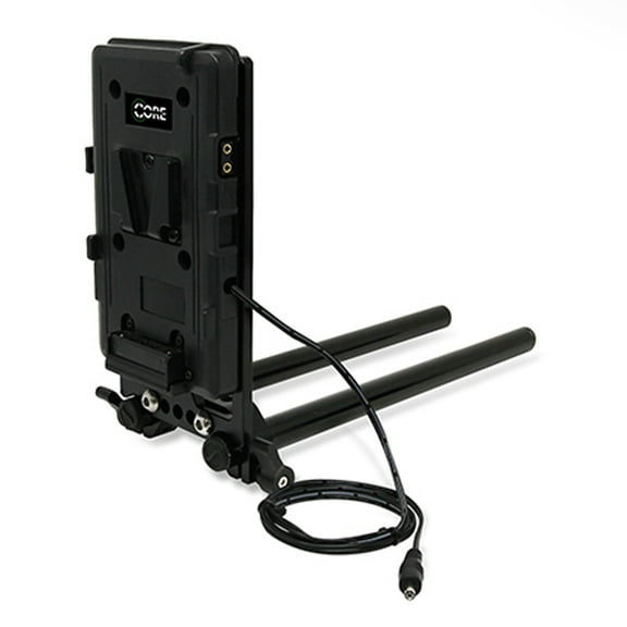 Core SWX 15mm Rail Mount Cheese Plate with V-Mount Battery Plate and 18" Regulated 8V Cable for Canon C100/C100MK2