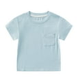 thumbnail image 2 of Kids Boys Tshirts Soft Short Sleeve Shirts Boys Light Blue Shirts Toddler Baseball Shirt Toddler 8-9 Years Boy Clothes, 2 of 4