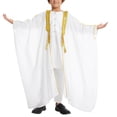 thumbnail image 1 of Premium Boys Arabic Thobe Robe - Breathable Muslim Attire | Trendy Middle Eastern Long Sleeve Tunic, 1 of 9