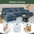 thumbnail image 5 of SOULART 110" Cloud Sofa,Blue U shaped Sectional couches for living room, modular couch with Chaise, 5 of 9
