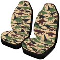 thumbnail image 1 of ABPHQTO Juego de 2 fundas de asiento de coche dinosaurio Universal Auto asiento delantero Protector apto para coche, SUV sedán, camión, 1 of 3