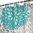 thumbnail image 4 of Small Stall Narrow Shower Curtain 36"W x 72"L – Tropical Bohemian Leaves, Mid-Century Abstract Boho Botanical Bathroom Decor, Vintage Floral Palm Leaf Pattern, Rustic Tribal Folk Style, 4 of 5