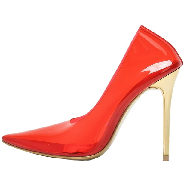 pointy toe clear heels