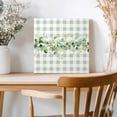 thumbnail image 2 of Framed Canvas Wall Art for Living Room Eucalyptus Leaves Wall Decor, Leaf Vines Sage Green Buffalo Plaid Aesthetic Paintings for Bedroom Office Kitchen, Ready to Hang Artwork Wall Pictures 8x8 Inch, 2 of 9