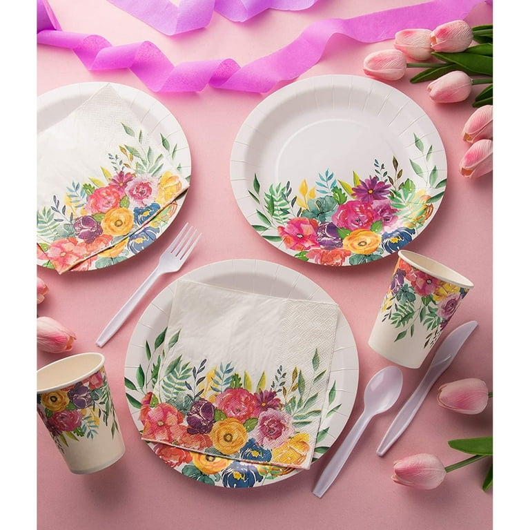 Spring paper top plates and napkins