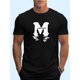 thumbnail image 1 of Camiseta con estampado gráfico "M And Reflection", diseño gráfico novedoso para hombre, camisetas casuales y cómodas para el verano, ropa masculina para actividades diarias, camisetas, 1 of 6