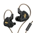 thumbnail image 1 of Audífonos KZ EDX 1 In-ear 3.5mm Jack Estéreo Auriculares con cable Música Deportes Auriculares para juegos, Negro, con micrófono Methold EL004786-04B, 1 of 2