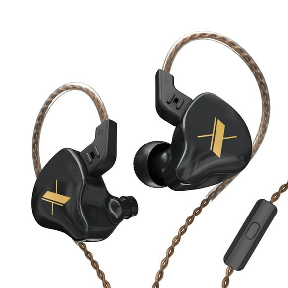 Audífonos KZ EDX 1 In-ear 3.5mm Jack Estéreo Auriculares con cable Música Deportes Auriculares para juegos, Negro, con micrófono Scienceny EL004786-04B