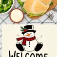 thumbnail image 3 of JOOCAR Welcome Snowman Christmas Holiday Table Mats Set of 4 for Home Kitchen Table Decor 12x18 inch, 3 of 5