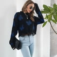 thumbnail image 2 of Gibobby Suéter de Cuello Redondo para Mujer, Suéter de Manga Larga de Color sólido para Mujer Suéter Suelto de Cuello Redondo Informal Otoño Invierno Suéter de Punto Tops(Negro,XG), 2 of 5