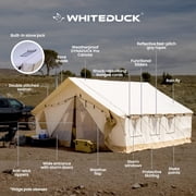 WHITEDUCK Alpha Canvas Wall Tent Waterproof 4 Season Outdoor Camping & Hunting Tent w/Heavy Duty Aluminum Frame, Best for Large Groups, Families & Outfitters (16x20, Fire Water Repellent)