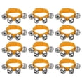 thumbnail image 1 of Unique Bargains 12 Pcs Cloches de Poignet, Cloches de Jingle Cloches de Cheville Instruments de Percussion Groupe de Rythme Musical 4 Cloches Argentées, Jaune Foncé, 1 of 6