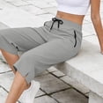 thumbnail image 6 of LWFFDAW Yoga Capri Pants for Women High Waist Drawstring Straight Leg Running Pants Breathable Comfy Gym Athletics Capris with Pockets, 6 of 10
