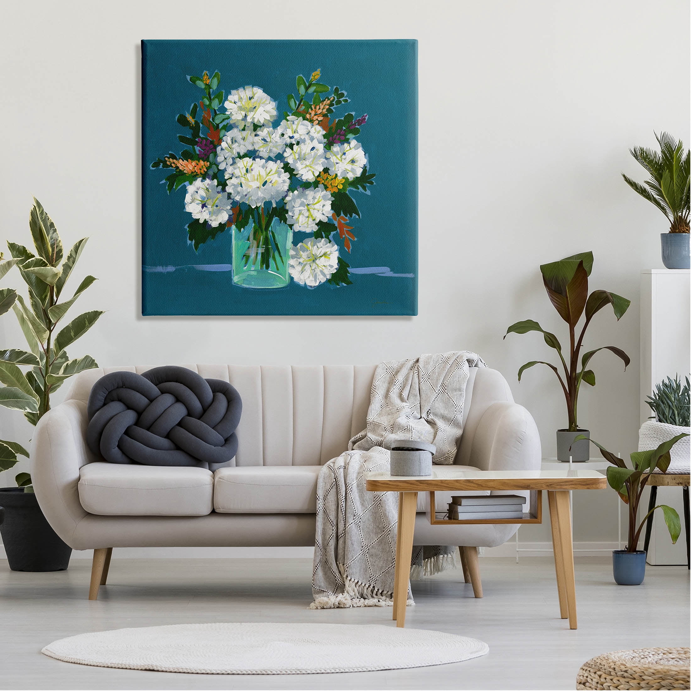 Stupell Industries White Hydrangea Modern Bouquet Painting Gallery Wrapped Canvas Print Wall Art, Design by Liz Jardine