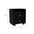 thumbnail image 6 of Newboti Furniture Aura Nightstand, End Table, Side Table Metal Handle, Two Drawers, Superior Top -Black 30823, 6 of 6