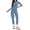 Light Blue, variant on QHFBli Women Long Sleeve Workout Jumpsuit Zip Up Romper Bottom Pants Bodysuit Bodycon