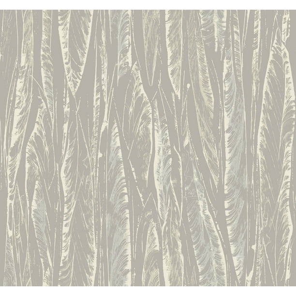 York Wallcoverings OG0582 Antonina Vella Elegant Earth Native Leaves  Wallpaper Gray 