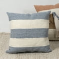 thumbnail image 4 of Ox Bay Irving 24" x 24" Blue/Ivory Striped Linen and Cotton Adult Decorative Feather Filled Pillow, 4 of 7