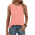 thumbnail image 2 of Camiseta Sin Mangas Informal de Cuello Redondo y Corte Holgado para Mujer, Color Rosa M, 2 of 6