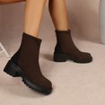 thumbnail image 5 of Willtoo Womens Ankle Boots Back Zipper Chunky Block Heel Short Booties Non Slip Platform Casual Winter Chelsea Boots, 5 of 6