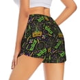 thumbnail image 3 of Vsdgher Carnival Mardi Gras3 Print Women's Running Double Layer Shorts High Waisted with Pockets Elastic Yoga Workout Athletic Gym Sports, 3 of 8