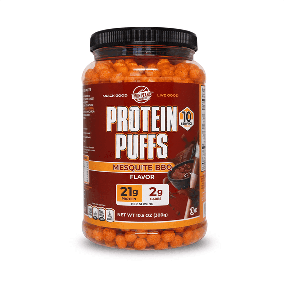 Twin Peaks Ingredients Protein Puffs, Low Carb Keto Friendly Protein Snacks, Mesquite Barbecue (10.6 Ounce)
