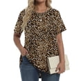 thumbnail image 3 of Fantaslook Plus Size Womens Tunic Tops Short Sleeve Casual Floral Shirts Swing Flare Dressy Blouses, 3 of 7