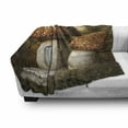 thumbnail image 3 of Fairy Tale Soft Flannel Fleece Throw Blanket, Spotted Mushroom House Enchanted Forest with Cloudy Climate Architecture, Cozy Plush for Indoor and Outdoor Use, 70" x 90", Multicolor, by Ambesonne, 3 of 6