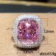 thumbnail image 3 of Anillo chapado en rosa de talla princesa con circonita cúbica blanca AAA, anillo de diamante completo con circonita cúbica, anillo de compromiso de eternidad, tamaño (7), 3 of 5